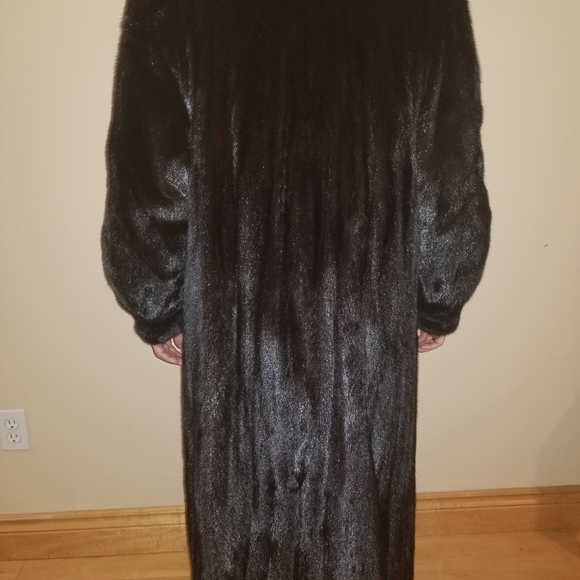 Women's Custom Full Length Mink Coat Black - Picture 2 of 6